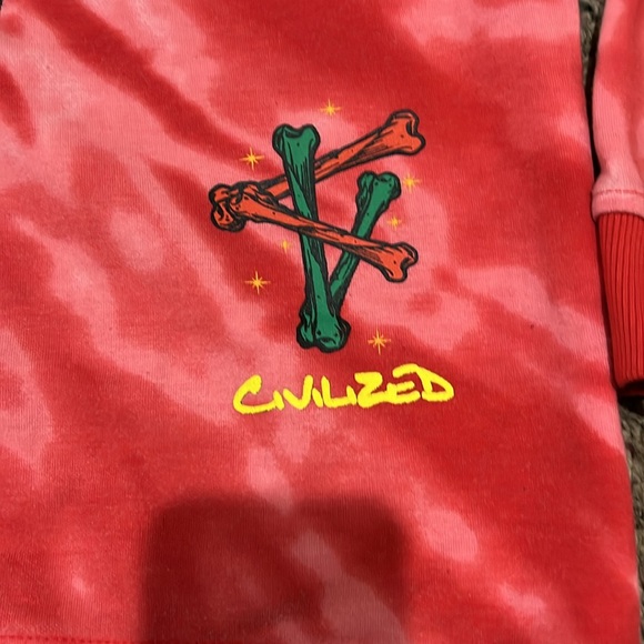 Tie-dye, white and red civilived sweater - Picture 3 of 6